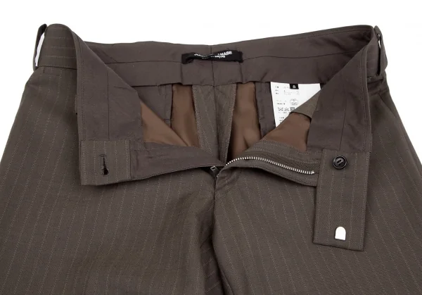 ジュンヤワタナベ コムデギャルソンJUNYA WATANABE COMME des GARCONS ウールストライプフレアパンツ 茶S K-117047_004