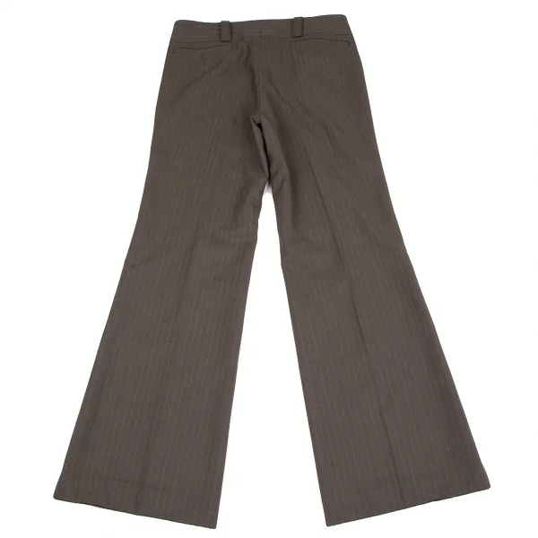 ジュンヤワタナベ コムデギャルソンJUNYA WATANABE COMME des GARCONS ウールストライプフレアパンツ 茶S K-117047_009