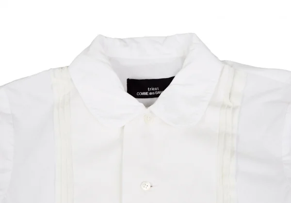 トリココムデギャルソンtricot COMME des GARCONS 製品洗いフロントフリルデザイン半袖シャツ 白M位 K-117066_003