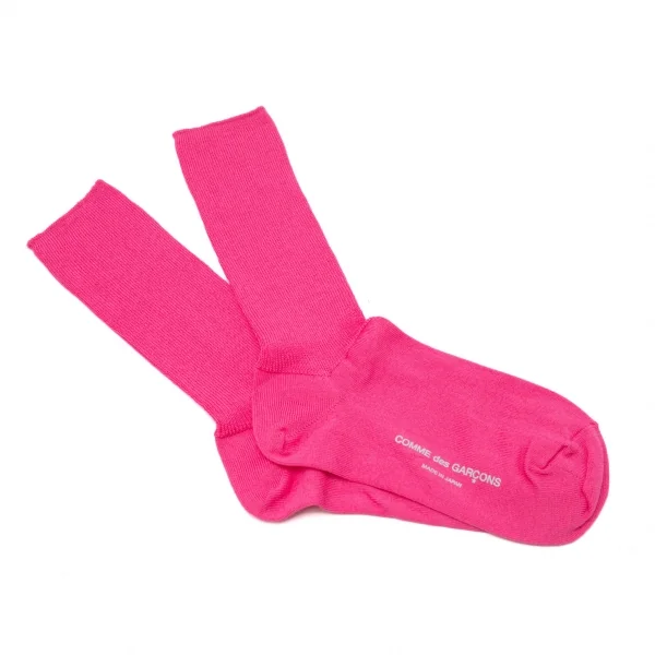 コムデギャルソンCOMME des GARCONS リブ切替デザインソックス ピンクM位(23cm~24.5位） K-117107_001
