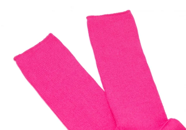 コムデギャルソンCOMME des GARCONS リブ切替デザインソックス ピンクM位(23cm~24.5位） K-117107_002