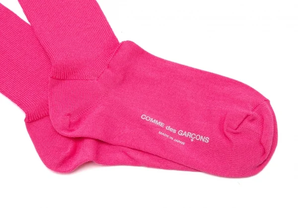 コムデギャルソンCOMME des GARCONS リブ切替デザインソックス ピンクM位(23cm~24.5位） K-117107_003
