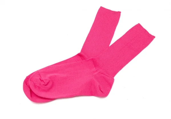 コムデギャルソンCOMME des GARCONS リブ切替デザインソックス ピンクM位(23cm~24.5位） K-117107_004