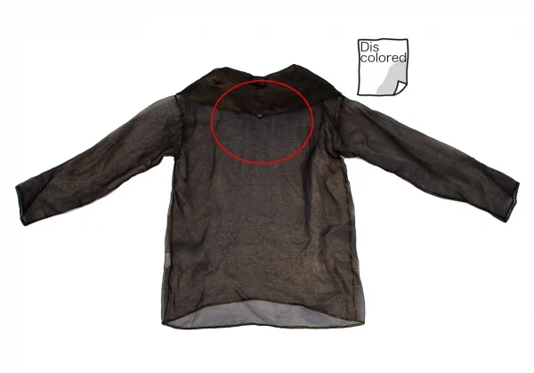 イッセイミヤケISSEY MIYAKEメタリックフォイルプリントシルクシフォントップス ゴールドM K-117114_010