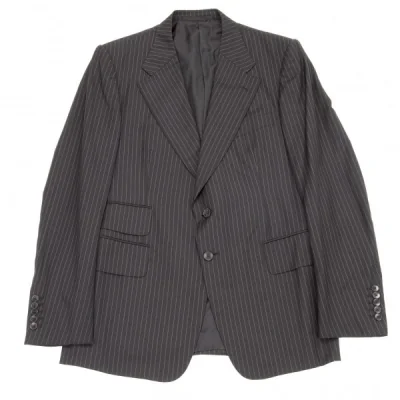 グッチGUCCI 2Bストライプウールジャケット 黒