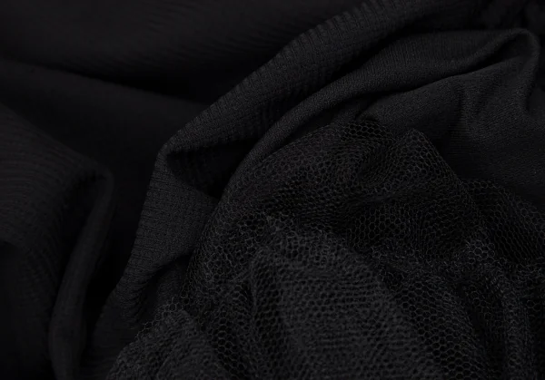 コムデギャルソンCOMME des GARCONS 裾チュールレイヤードデザインTシャツ 黒L K-117124_011
