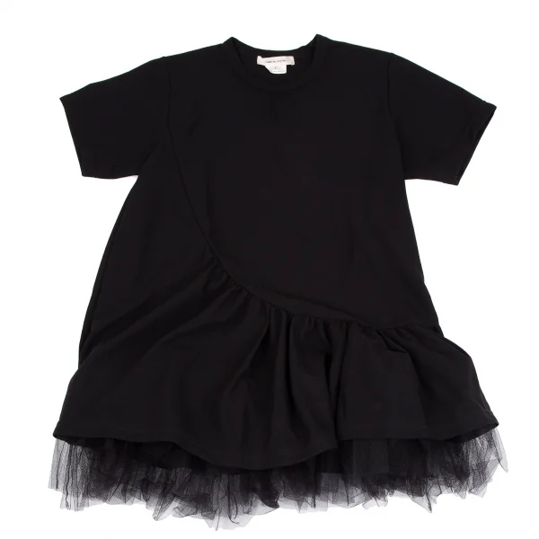 コムデギャルソンCOMME des GARCONS 裾チュールレイヤードデザインTシャツ 黒L K-117124_002