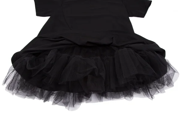 コムデギャルソンCOMME des GARCONS 裾チュールレイヤードデザインTシャツ 黒L K-117124_006