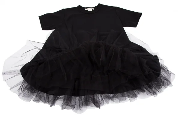 コムデギャルソンCOMME des GARCONS 裾チュールレイヤードデザインTシャツ 黒L K-117124_007
