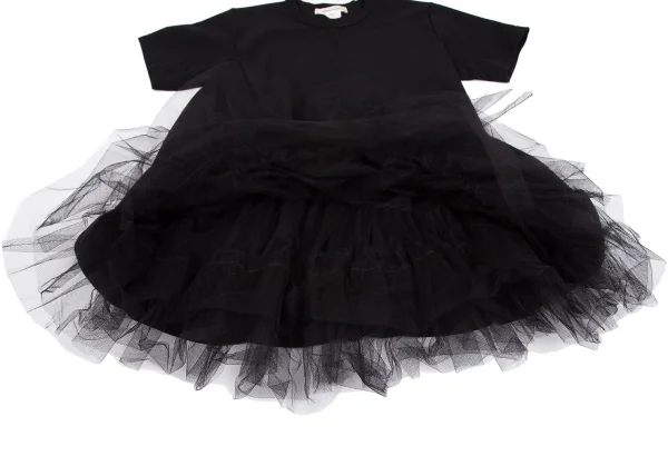 コムデギャルソンCOMME des GARCONS 裾チュールレイヤードデザインTシャツ 黒L K-117124_008