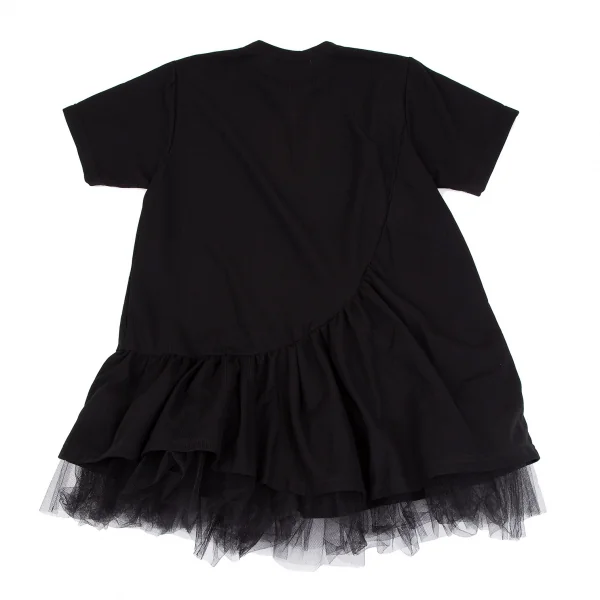 コムデギャルソンCOMME des GARCONS 裾チュールレイヤードデザインTシャツ 黒L K-117124_009