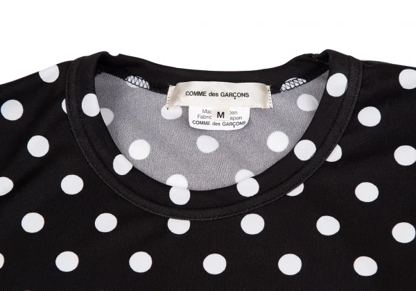 コムデギャルソンCOMME des GARCONS裾ボリュームギャザー切替ドットプリントTシャツ 黒白M K-117126_003