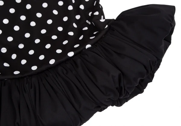 コムデギャルソンCOMME des GARCONS裾ボリュームギャザー切替ドットプリントTシャツ 黒白M K-117126_006