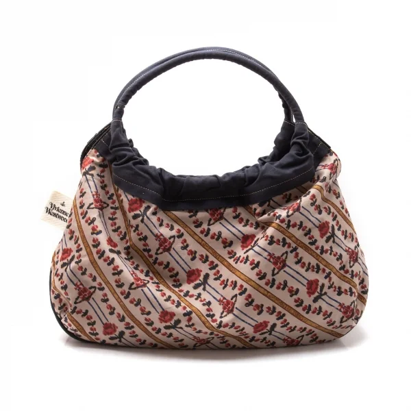 ヴィヴィアンウエストウッドVivienne Westwood フラワーオーブキャンバスショルダーバッグ 紺他 K-117128_001