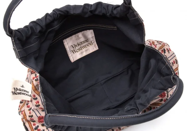 ヴィヴィアンウエストウッドVivienne Westwood フラワーオーブキャンバスショルダーバッグ 紺他 K-117128_011