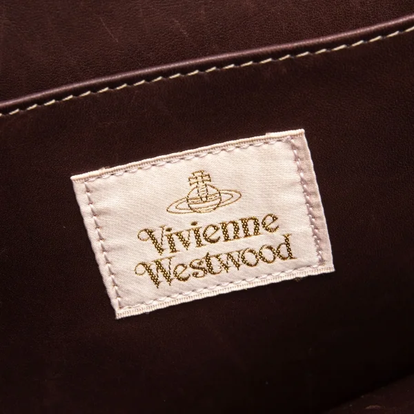 ヴィヴィアンウエストウッドVivienne Westwood オーブ型押しレザートートバッグ 焦げ茶 K-117129_016