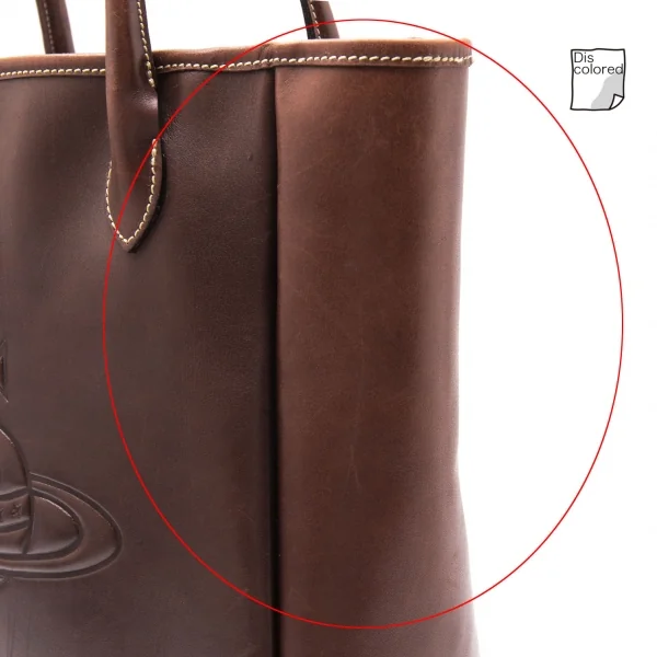 ヴィヴィアンウエストウッドVivienne Westwood オーブ型押しレザートートバッグ 焦げ茶 K-117129_004