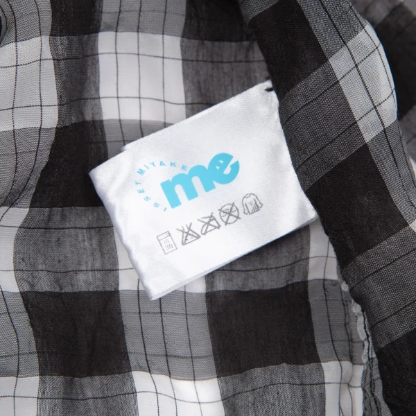 イッセイミヤケ ミーISSEY MIYAKE me チェック消しカリフラワーノースリーブチュニック 黒白F K-117134_013