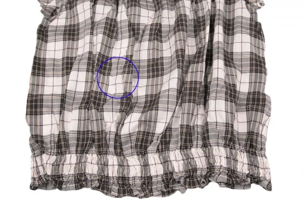 オールドイングランドOLD ENGLAND チェックギャザートップス 黒アイボリー36 K-117139_005