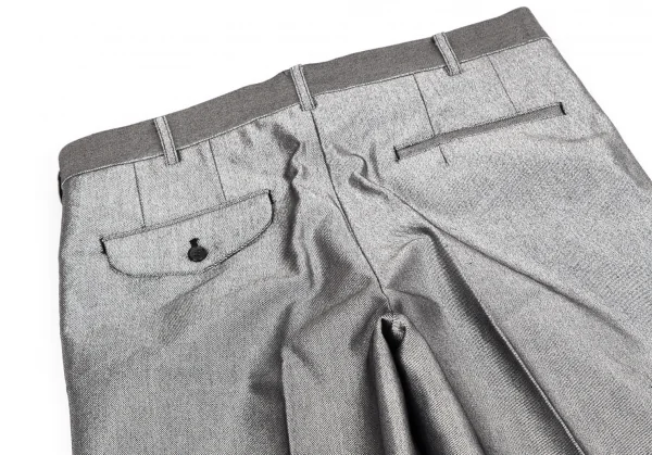 コムデギャルソン オムプリュスCOMME des GARCONS HOMME PLUS メタリックワイドスラックスパンツ シルバーL K-117141_010