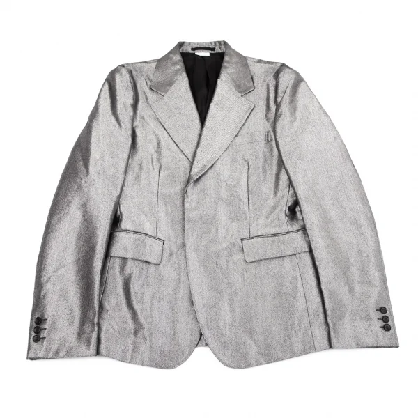 コムデギャルソン オムプリュスCOMME des GARCONS HOMME PLUS メタリックホックボタンジャケットセットアップスーツ シルバーM・L K-117142_002