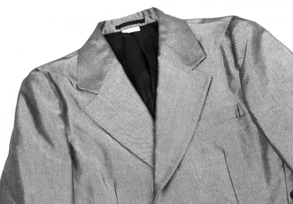 コムデギャルソン オムプリュスCOMME des GARCONS HOMME PLUS メタリックホックボタンジャケットセットアップスーツ シルバーM・L K-117142_003