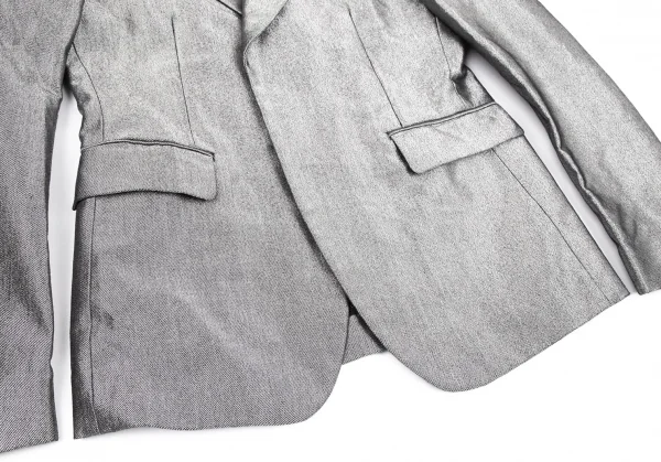 コムデギャルソン オムプリュスCOMME des GARCONS HOMME PLUS メタリックホックボタンジャケットセットアップスーツ シルバーM・L K-117142_007