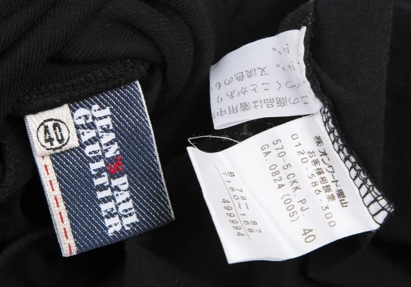 ジーンズポールゴルチエJean's Paul GAULTIER グリッターロゴプリントタートルネックノースリーブ 黒40 K-117181_013