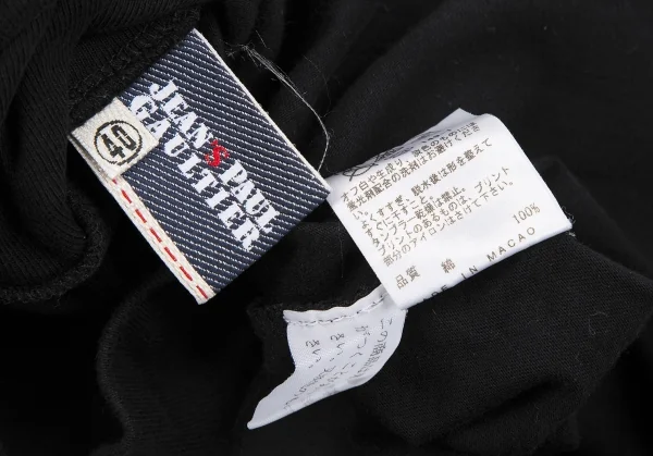 ジーンズポールゴルチエJean's Paul GAULTIER グリッターロゴプリントタートルネックノースリーブ 黒40 K-117181_014