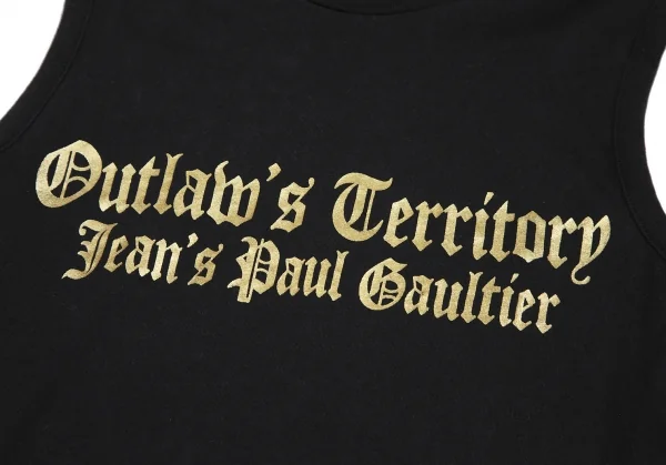 ジーンズポールゴルチエJean's Paul GAULTIER グリッターロゴプリントタートルネックノースリーブ 黒40 K-117181_006
