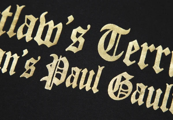 ジーンズポールゴルチエJean's Paul GAULTIER グリッターロゴプリントタートルネックノースリーブ 黒40 K-117181_007