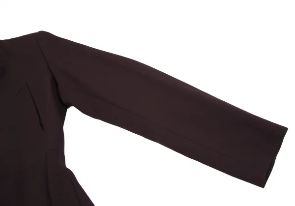 ジャンポールゴルチエ ファムJean Paul GAULTIER FEMME 裏レタリングウールギャバロングコート ワイン40 K-117192_006