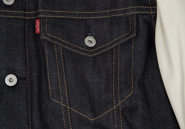 ジュンヤワタナベ マン コムデギャルソン×リーバイスJUNYA WATANABE MAN COMME des GARCONS×Levi's スタジャン袖ボア襟デニムジャケット 紺白L K-117207_005