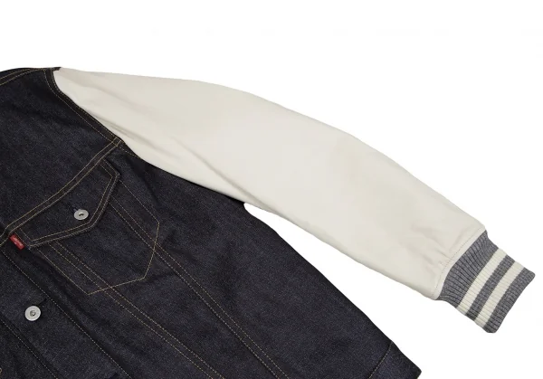 ジュンヤワタナベ マン コムデギャルソン×リーバイスJUNYA WATANABE MAN COMME des GARCONS×Levi's スタジャン袖ボア襟デニムジャケット 紺白L K-117207_007