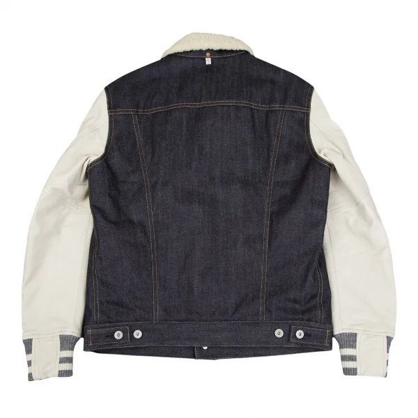 ジュンヤワタナベ マン コムデギャルソン×リーバイスJUNYA WATANABE MAN COMME des GARCONS×Levi's スタジャン袖ボア襟デニムジャケット 紺白L K-117207_010