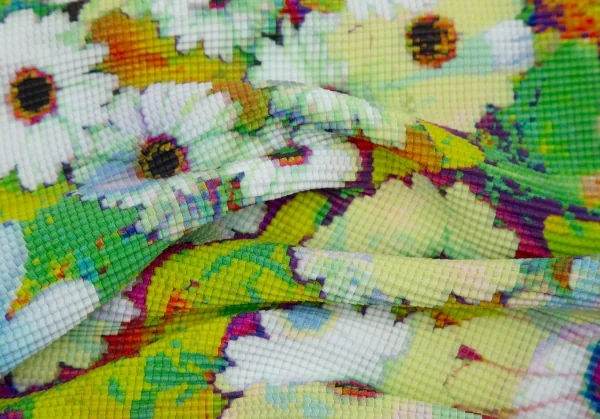 イッセイミヤケ ミーISSEY MIYAKE me フローラルプリントストレッチプリーツハイネックTシャツ 黄マルチF K-117214_010