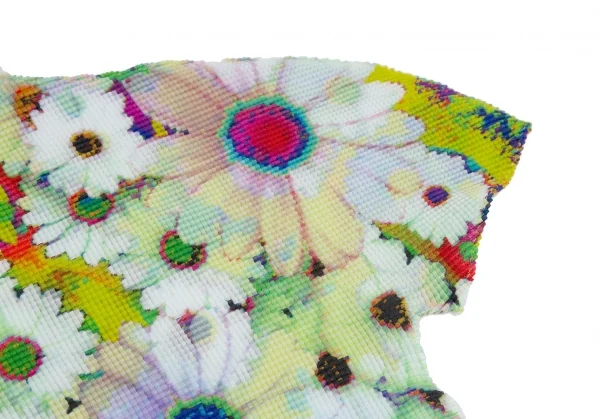 イッセイミヤケ ミーISSEY MIYAKE me フローラルプリントストレッチプリーツハイネックTシャツ 黄マルチF K-117214_005