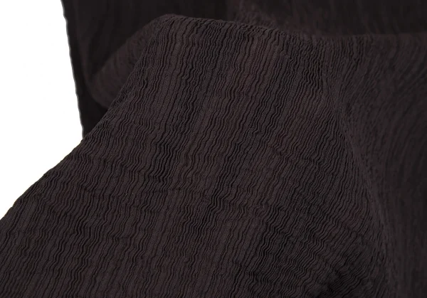 イッセイミヤケ ミーISSEY MIYAKE me ツイストフリンジ装飾シースルークレープブラウス 茶F K-117228_013