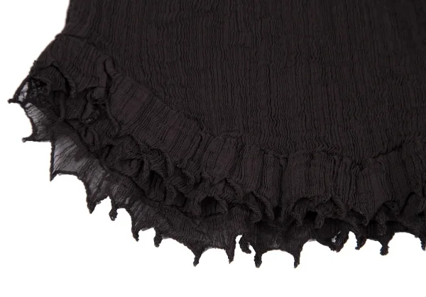 イッセイミヤケ ミーISSEY MIYAKE me ツイストフリンジ装飾シースルークレープブラウス 茶F K-117228_009