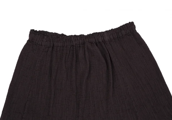 イッセイミヤケ ミーISSEY MIYAKE me ツイストフリンジ装飾シースルークレープスカート 茶F K-117229_003