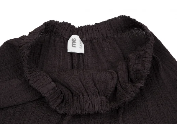 イッセイミヤケ ミーISSEY MIYAKE me ツイストフリンジ装飾シースルークレープスカート 茶F K-117229_004