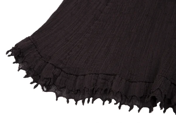 イッセイミヤケ ミーISSEY MIYAKE me ツイストフリンジ装飾シースルークレープスカート 茶F K-117229_006