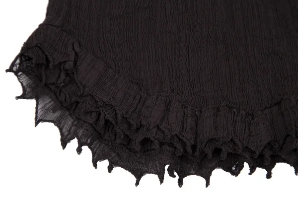イッセイミヤケ ミーISSEY MIYAKE me ツイストフリンジ装飾シースルークレープセットアップ 茶F K-117230_007