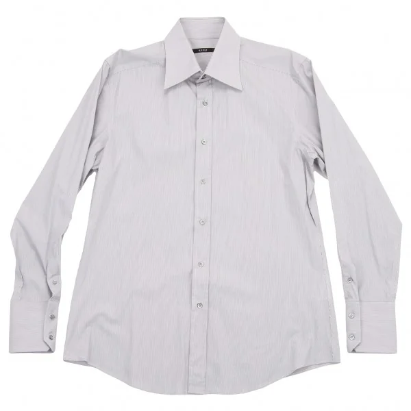 GUCCI (P-1877) グレー43/17 長袖ストライプストレッチシャツ グッチGUCCI 長袖シャツ トップス