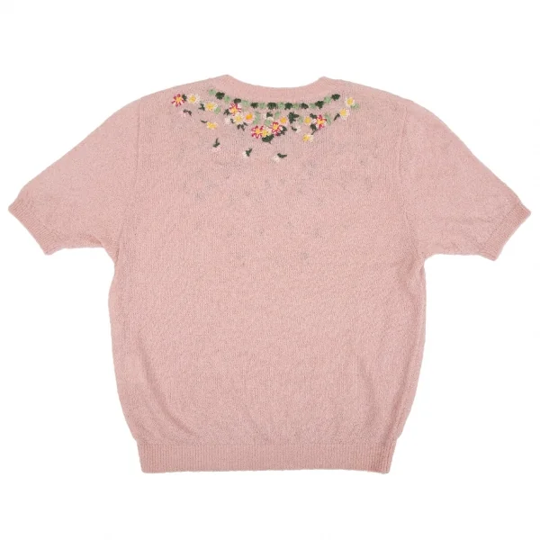 ケイタマルヤマKEITA MARUYAMA 小花刺繍半袖ニット ピンクM K-117241_010