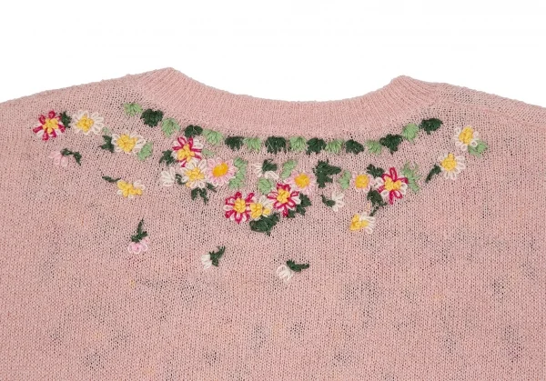 ケイタマルヤマKEITA MARUYAMA 小花刺繍半袖ニット ピンクM K-117241_011