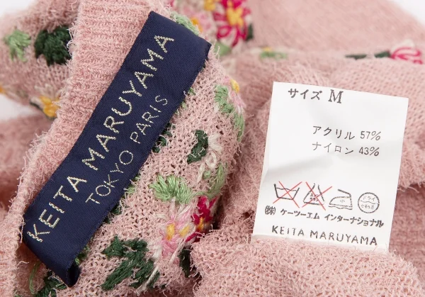ケイタマルヤマKEITA MARUYAMA 小花刺繍半袖ニット ピンクM K-117241_015