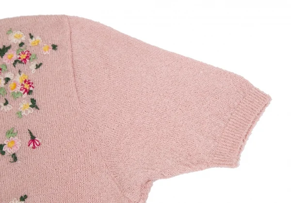 ケイタマルヤマKEITA MARUYAMA 小花刺繍半袖ニット ピンクM K-117241_006