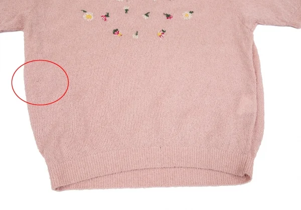 ケイタマルヤマKEITA MARUYAMA 小花刺繍半袖ニット ピンクM K-117241_007