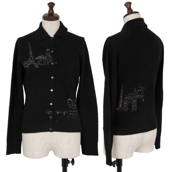 ケイタマルヤマKEITA MARUYAMA エッフェル塔ステッチ刺繍ニットアンサンブル 黒1 K-117248_010